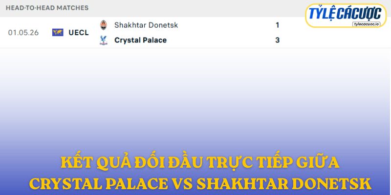 Kết quả đối đầu Crystal Palace vs Shakhtar Donetsk
