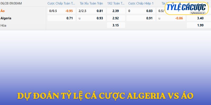 Soi kèo nhà cái Algeria vs Áo – dự đoán từ chuyên gia