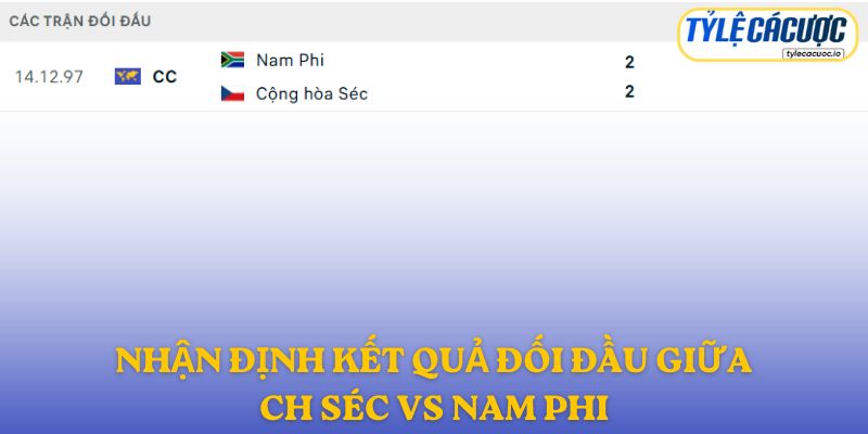 Nhận định kết quả đối đầu giữa CH Séc vs Nam Phi