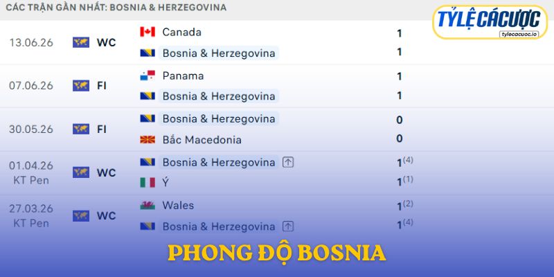 Phong độ Bosnia