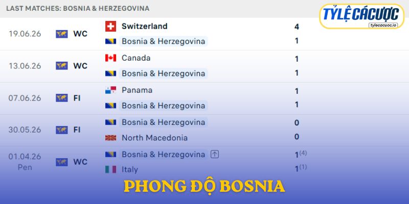 Phong độ Bosnia