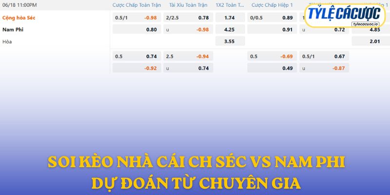 Soi kèo nhà cái CH Séc vs Nam Phi – dự đoán từ chuyên gia
