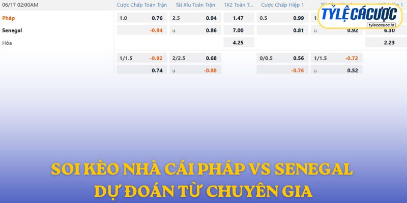 Soi kèo nhà cái Pháp vs Senegal – dự đoán từ chuyên gia
