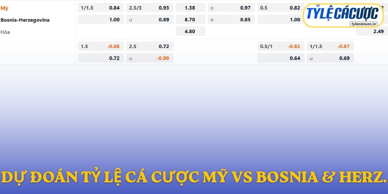 Soi kèo nhà cái Mỹ vs Bosnia & Herzegovina – gợi ý chốt cược