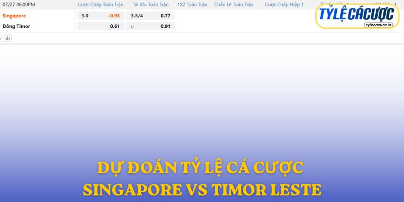 Soi kèo nhà cái Singapore vs Đông Timor – dự đoán từ chuyên gia